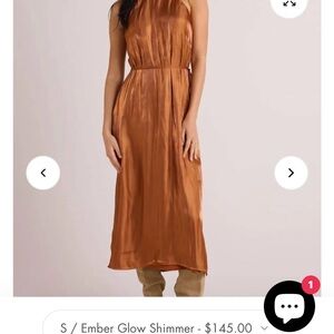 Bella Dahl Brown Halter Sheath Midi Dress